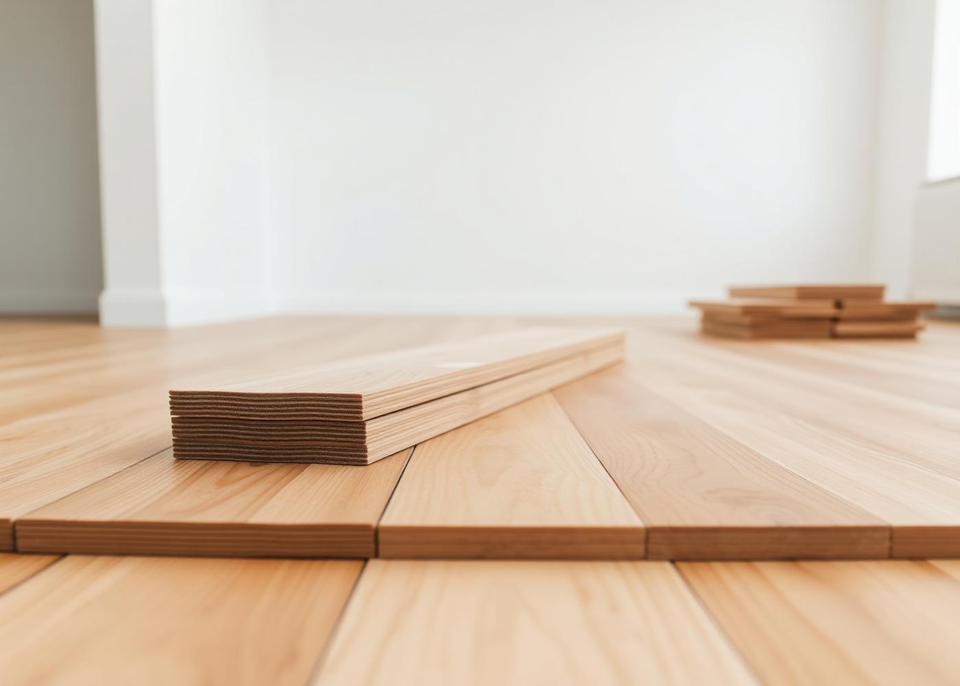 Pose de parquet chêne massif dans une pièce claire